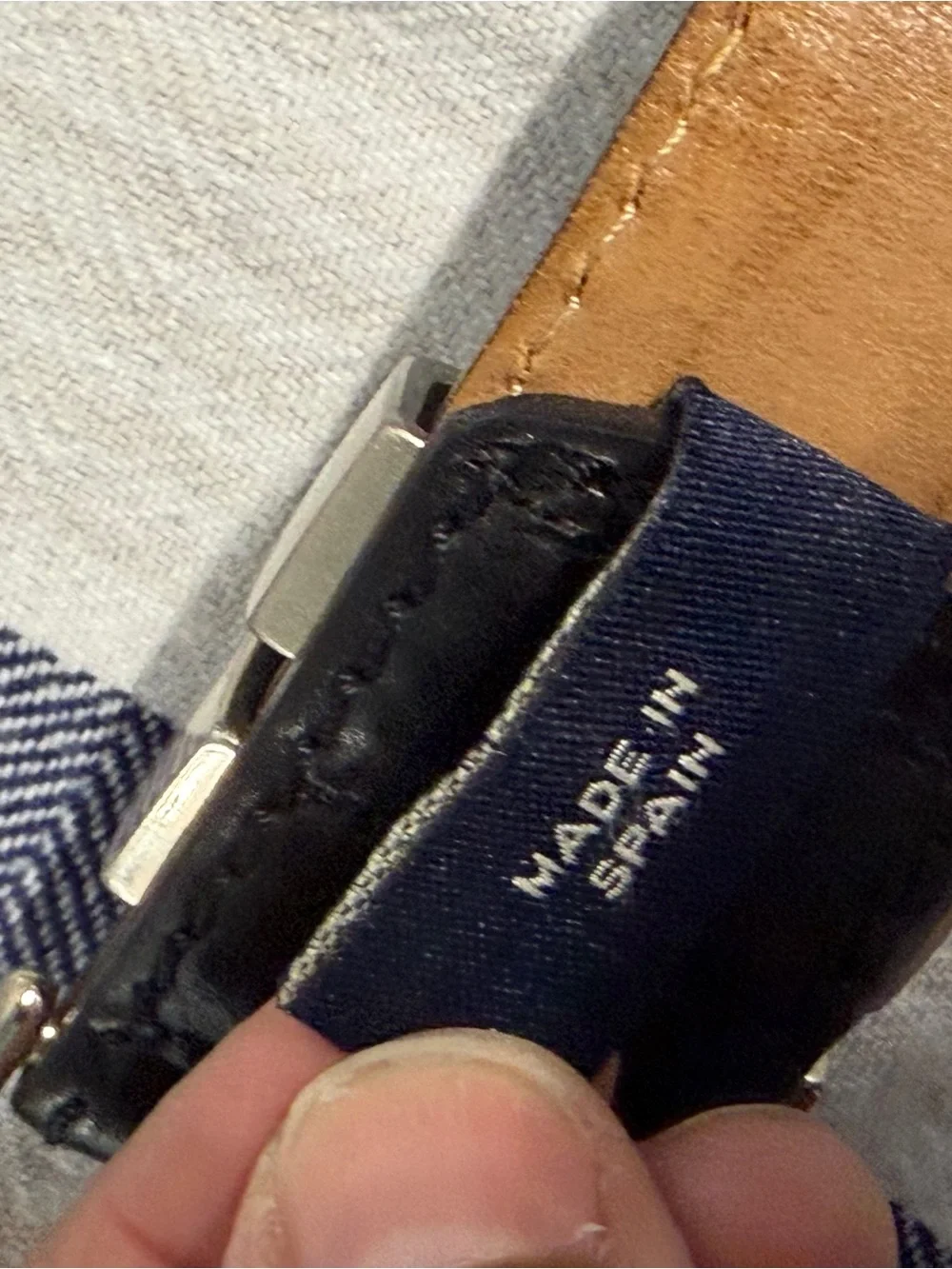 Mezlan Genuine Leather Dress Belt Black Size 34 90 Made in Spain Men’s